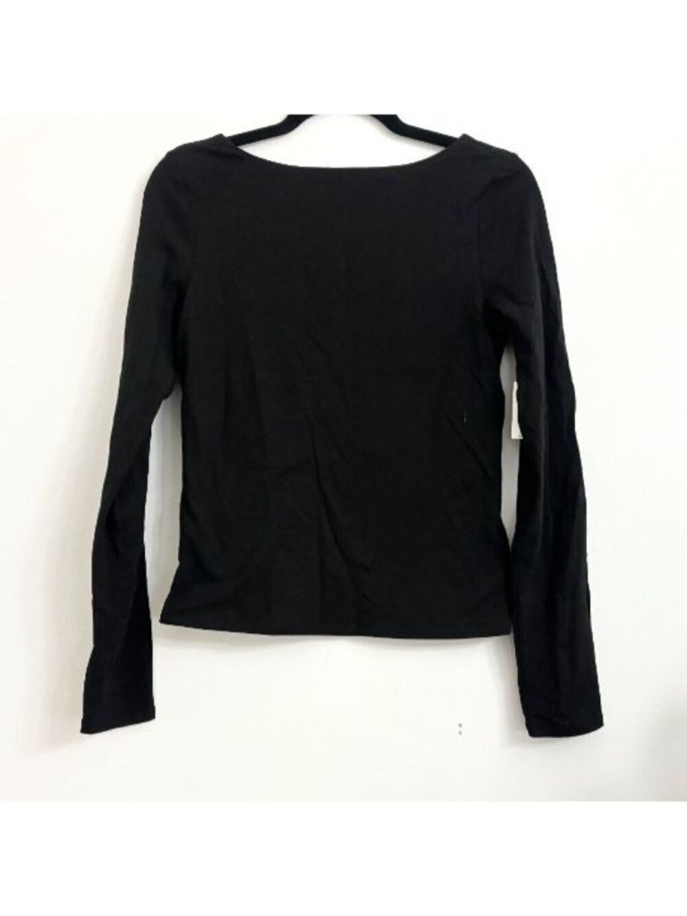 NWT Black Basic Gap Long Sleeve Scoop Neck Top - sz M - 323290955 retails $40 - Picture 6 of 6